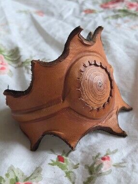Artisan Hand Tooled Leather Sun Spiral Spiked Cuff Bracelet Sz OS Boho ☀️